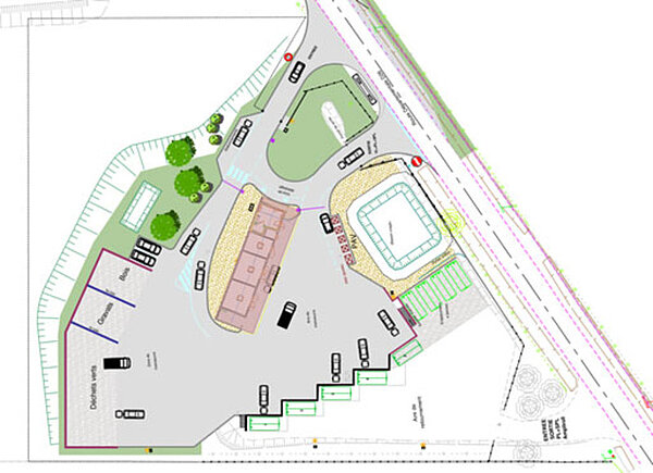 Plan des travaux de la déchèterie de Riaillé