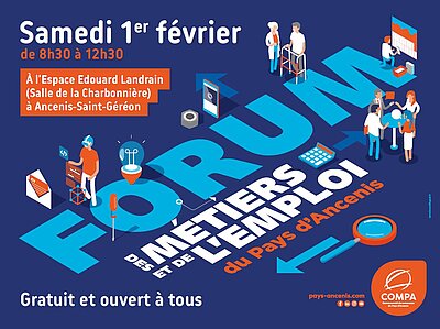 Affiche du Forum des métiers et de l'emploi du Pays d'Ancenis